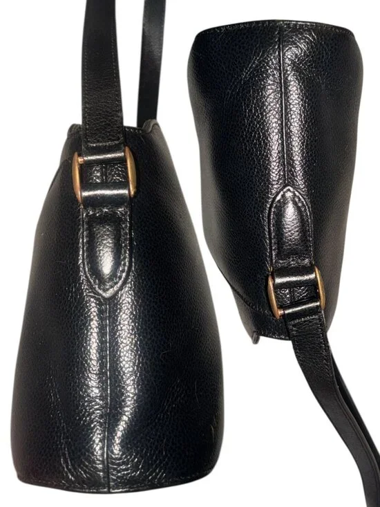 VTG Coach Madison Regis Bag 4405 Black Caviar Leather Brass Crossbody 90s Italy - Picture 6 of 8